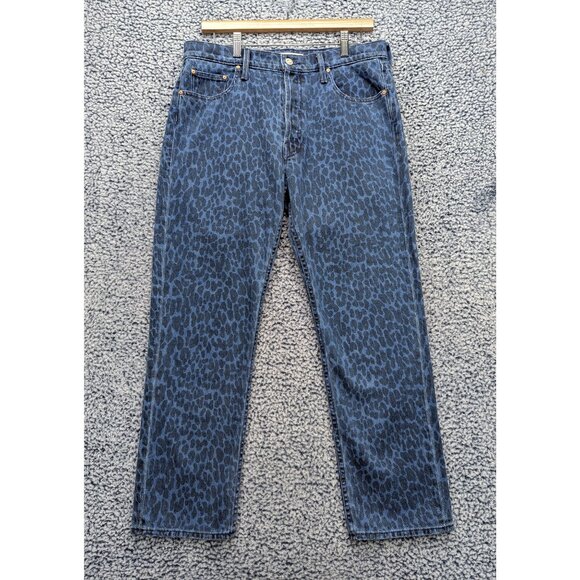 Mother Superior The Tomcat Ankle Sinister Blue Jeans Womens 32 Leopard Crop - Picture 1 of 16
